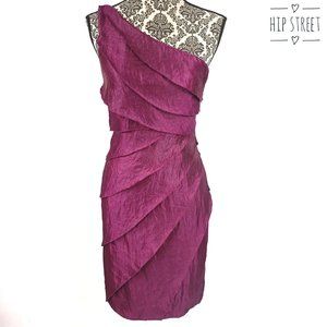 LONDON TIMES One Shoulder Floating Panel Sheath Party Dress 4